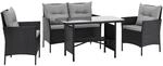 SVITA Dallas Gartensitzgruppe Polyrattan 4-teilig Outdoor Set mit 2 Sesseln...