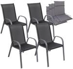 ALBATROS Gartenst&uuml;hle 4er Set Kuba mit Sitzauflage &ndash; Gartenst&uuml;hle Stapelbar...
