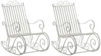 CLP 2er Set Eisen-Schaukelst&uuml;hle Smilla im Landhausstil I Schwingst&uuml;hle mit...
