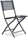 Relaxdays Klappstuhl Balkon, Metall, Kunststoff, Gartenstuhl, HxBxT: 87 x 46 x 48 cm,