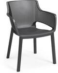 Keter Elisa Chair, 6er Set Gartenstuhl, Wetterfest, stapelbar, Polypropylen, Graphit,