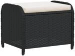 vidaXL Gartenhocker, Sitzhocker mit Kissen, Fu&szlig;hocker Hocker Stahlrahmen,