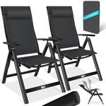 KESSER&reg; Gartenstuhl Hochlehner mit Armlehnen 2er Set Aluminium Klappstuhl mit