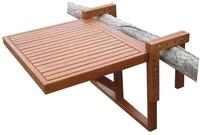 Spetebo Eukalyptus Balkontisch - 60x45 cm - Holz Klapptisch Balkon H&auml;ngetisch