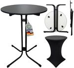 CHEFGASTRO Stehtisch mit Husse klappbar rund 80cm H&ouml;he 110cm Bistrotisch In- &