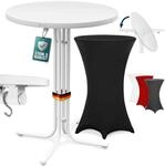 Casaria&reg; Stehtisch mit Husse 70 cm Klappbar Schwarz Rund Holz Metall