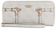 GUESS Geldb&ouml;rse Leona Logo SLG Zip Around Wallet Bone Logo Creme