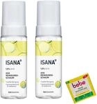 2x ISANA AHA Reinigungsschaum | porenverfeinernd & mattierend | 1,5% AHA | 2x 165 ml