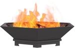 vidaXL Feuerstelle Schwarz 100 x 100 x 28 cm Stahl, Feuerstellen f&uuml;r drau&szlig;en,