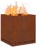 vidaXL Rauchfreier Feuerkorb Braun 48 x 48 x 50 cm Wetterfeststahl, Moderner