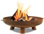 BBQ-Toro Feuerschale &Oslash; 70 cm | Rostoptik | Outdoor Feuerstelle mit DREI...