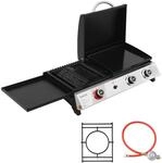 Royal Gourmet 8,5 kW Gasgrill, 3 in 1 Tischgrill mit Grillen, Braten, Kochen, 3