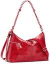 Desigual Schultertasche Umh&auml;ngetasche Half Logo Leiria Shoulder Bag Carmine rot