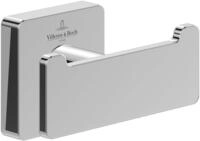 Villeroy & Boch Elements Striking Doppel-Handtuchhaken, eckig &ndash; Chrom