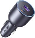 Ugreen Schnellladeger&auml;t f&uuml;r Auto, 63 W, 2 USB-C/USB-A, Grau