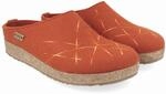 HAFLINGER Grizzly Mikado Filzpantoffeln mit Gummisohle Unisex Orange (Fuchs...