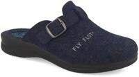Fly Flot Damen Hausschuh Filz Pantoffel leicht mit Riemen und Schnalle 320302,
