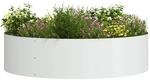 vidaXL Pflanzenring Wei&szlig; 80 x 80 x 20 cm Kaltgewalzter Stahl, Runder...