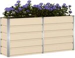 vidaXL Pflanzk&uuml;bel Elfenbein 160 x 40 x 75 cm Stahl, Garten- und...