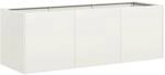vidaXL Pflanzk&uuml;bel Wei&szlig; 120x40x40 cm Kaltgewalzter Stahl, Pflanzschale,