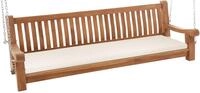 DELUKE Schaukelbank MUVER Holz Creme 200x70x62 cm | H&auml;ngebank Gartenschaukel Zum
