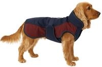 Flamingo Hundemantel Winter &ndash; Eisberg Dunkelblau & Bordeaux &ndash; M 45cm &ndash;