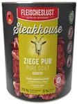 Fleischeslust Nassfutter f&uuml;r Hunde & Katzen | Steakhouse Ziege pur (6x800g) 