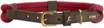 Hunter Hundehalsband Malia, Farbe: weinrot/Dunkelbraun, aus geschmeidigem Tau &