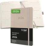 SIGEL C2630 Wochenplaner Wochenkalender 2026, ca. A5, taupe, Softcover, 192 Seiten,