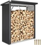 Outsunny Brennholzunterstand Schnelle Montage 150x66,5x150cm Dunkelgrau