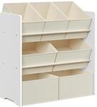 SONGMICS Kinderregal, Spielzeugregal, B&uuml;cherregal Kinder, mit 7 Aufbewahrungsboxen