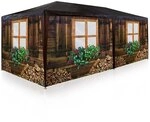 DEUBA&reg; Bierzelt 3x6m Almh&uuml;ttendesign 6 abnehmbare Seitenteile Apres-Ski Oktoberfest