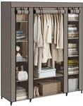 SONGMICS Kleiderschrank, Stoffschrank, mit &Uuml;berzug aus Vliesstoff, Faltschrank mit