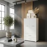Komodee Kleiderschrank FAUSKE Wei&szlig; 69x130x36 cm