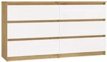 CDF Kommode Malwa M6 140 | Farbe: Eiche Artisan/Wei&szlig; | Schrank f&uuml;r Dokumente,