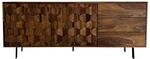 FineBuy Sideboard Sheesham Massivholz 175 cm 2 T&uuml;ren & 3 Schubladen - Massive...