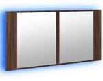 vidaXL LED Spiegelschrank, Badezimmerschrank mit Stauraum LED-Beleuchtung,...