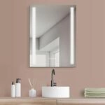 HOKO Badezimmerspiegel, LED, 60 x 80 cm, mit Digitaluhr, Anti-Beschlagschutz,...