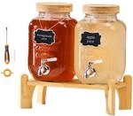VEVOR Getr&auml;nkespender (2 x 3,8 L) f&uuml;r Partys Saftspender (aus Glas) mit