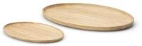 Continenta ovales Serviertablett aus Gummibaumholz, Holz-Servierschale,