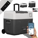 Arebos Kompressor K&uuml;hlbox mit Rollen 39 Liter | Elektrische Gefrierbox mit APP...
