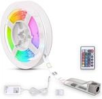 B.K.Licht - LED Strip 3m mit Fernbedienung, buntes RGB Licht, dimmbar, selbstklebend,