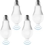 Leikurvo 4x E27 LED Gl&uuml;hbirnen mit Bewegungsmelder - 15W Kaltwei&szlig; (6500K), PIR