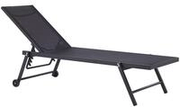 Beliani Sonnenliege Gartenliege mit Rollen Aluminium Mesh Schwarz Portofino