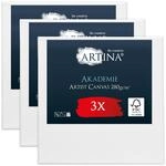 Artina FSC&reg; 3er Set Keilrahmen Leinwand Zum Bemalen 100x100 cm - 100% Baumwolle