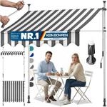 KESSER&reg; Klemmmarkise mit Handkurbel Balkon | Balkonmarkise ohne Bohren |...