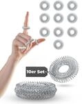 NEOLYMP Akupressur Ring 10er Set - Anti Stress Fingermassageringe - Elastischer