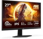 AOC 27G4ZRE 27 Zoll FHD Gaming Monitor, 260Hz, Fast IPS Panel, 1ms GtG, HDR10, G-Sync