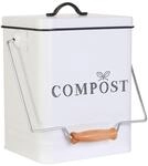 CUBO METAL PARA COMPOSTAJE 5 L | Edelstahl-Kompostbeh&auml;lter, 5,2 Liter, 21 x 18,5 x