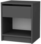 Hanah Home Scandinavian Nightstand, Anthracite, 44.6 x 35.9 x 52.8 cm | 100% Melamine